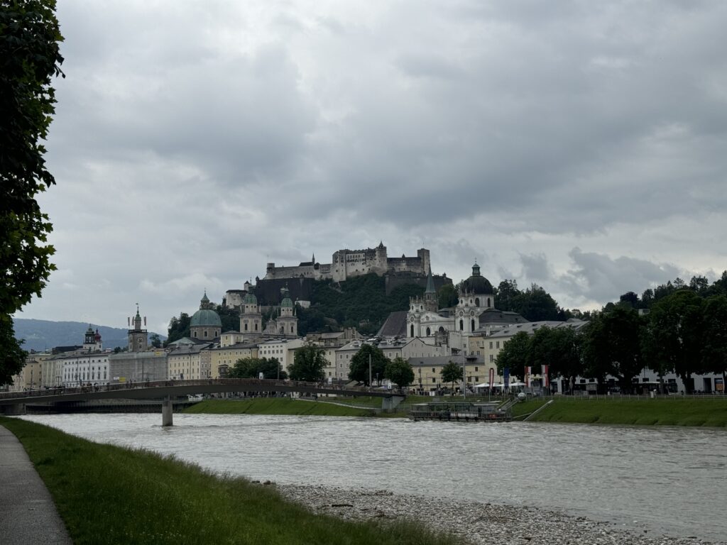 River Salzach with Fortress Hohensalzburg