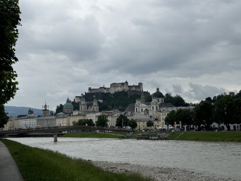 River Salzach with Fortress Hohensalzburg
